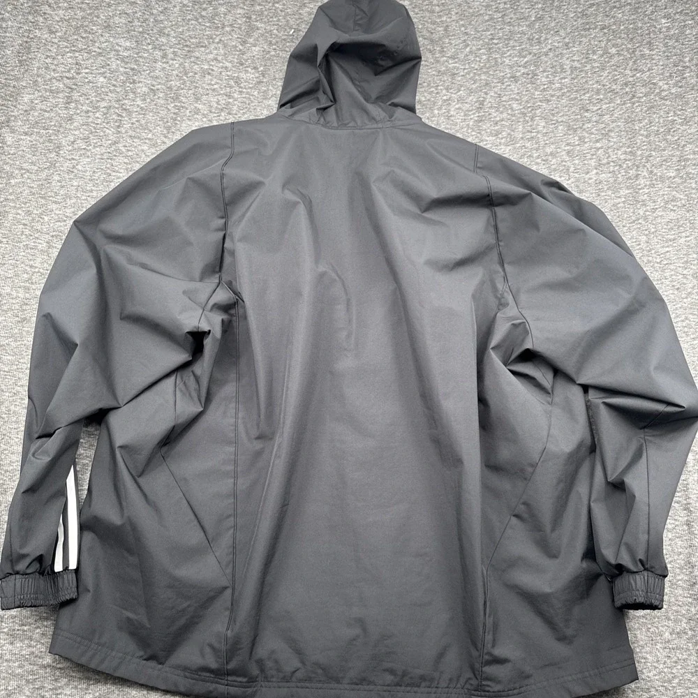 Adidas New York Red Bulls Rain Jacket Mens 3XL Black Full Zip Hooded MLS Soccer